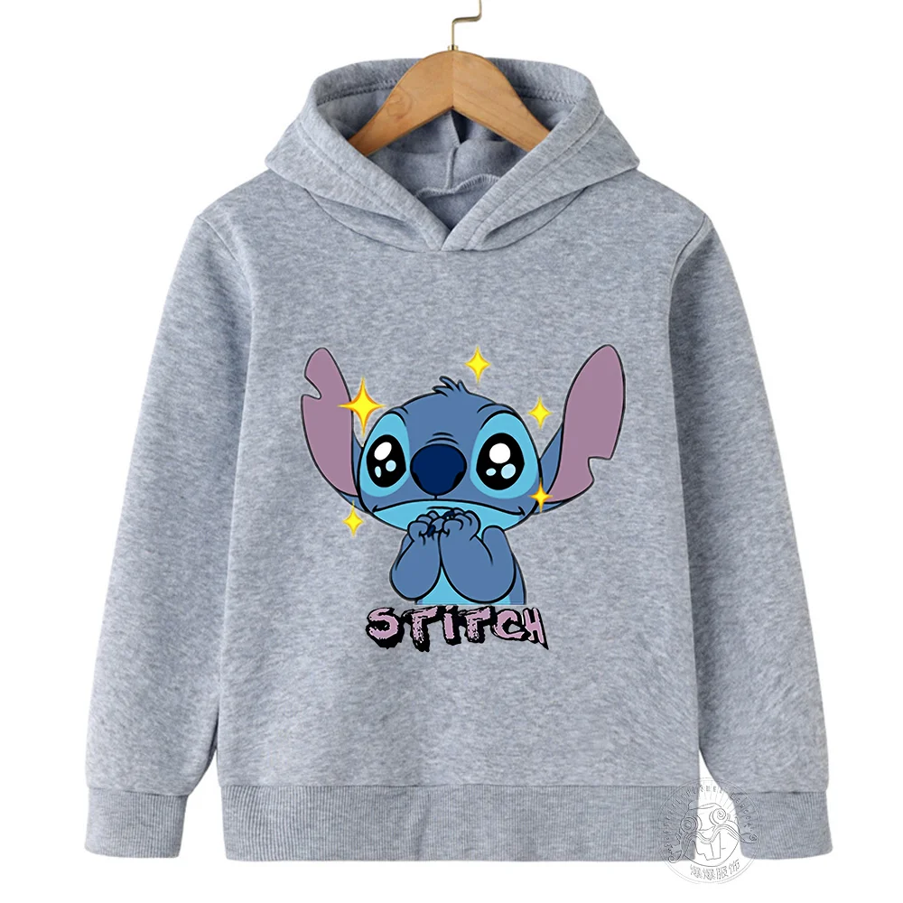 

Children's spring outing Disney Stitch children's hoodie 3-14 years old street fashion boys and girls pullover outdoor sports