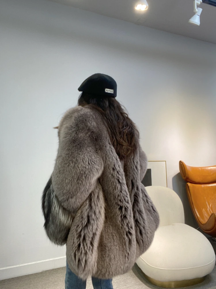 Fangtai 2023 New Winter Warm Luxury Natural Real Fox Fur Jacket For Women Fashion Outwear FemaleVest Coats Free shipping Warm