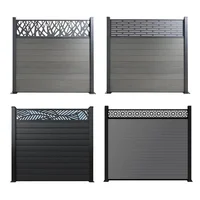 Wood Plastic Composite Fence Aluminum Post WPC  Garden Fence Laser Cut Screen WPC Outdoor Decorative Fence Panel 1