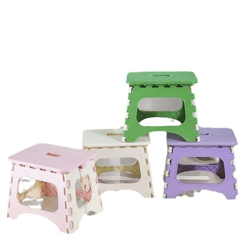 Folding stool plastic thickened small bench children adult outdoor portable folding chair small chair beach