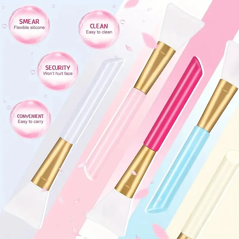 makeup brush set makeup brush facial mask brush makeup tool set makeup tool Professional Silicone Mask Brush Candy Color Facial Mud Soft Tip Applicator Making Tools Face Mask Glue Brush DIY Makeup