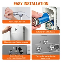    Chauffe-eau instantané mural au gaz GPL SIHAO 8L 16KW, affichage LED, équipement d'eau chaude instantanée pour douche et cuisine 8 4