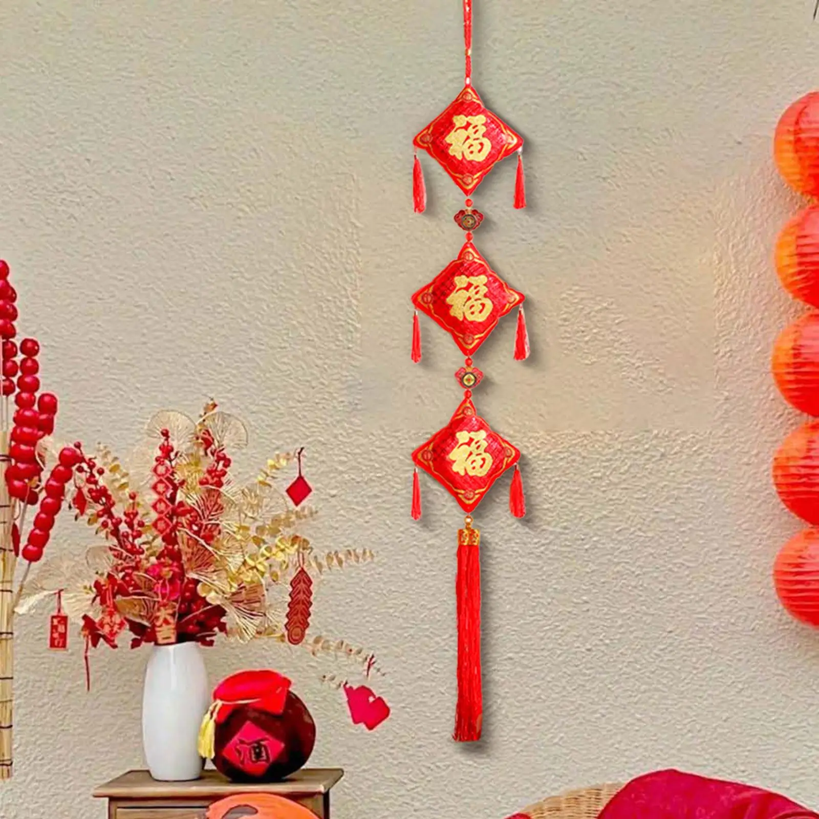 Spring Festival Fu Character Hanging Ornament Decor r Year Pendant for Festival Party Supplies Office Tree Door Living Room