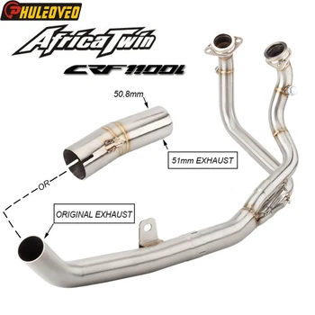 For Honda CRF1100L Africa Twin 2020-2023 Motorcycle Exhaust System Header Manifold Collecter Mid Link Pipe Muffler Escape Can