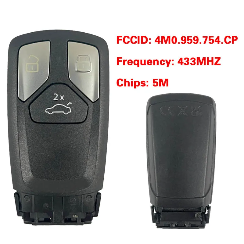 

CN008142 OEM MLB Blank Key 433Mhz 5M Chip FCC 4M0 959 754 CP For Q7 Original remote control key 3 buttons Keyless GO