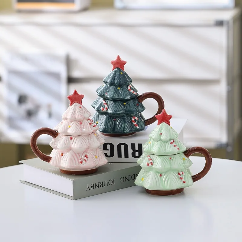 Ceramic Christmas Tree Mug, Children's Creative Small Gift for Girls To Give Valentine's Day Gift Cute and Small Designed Object