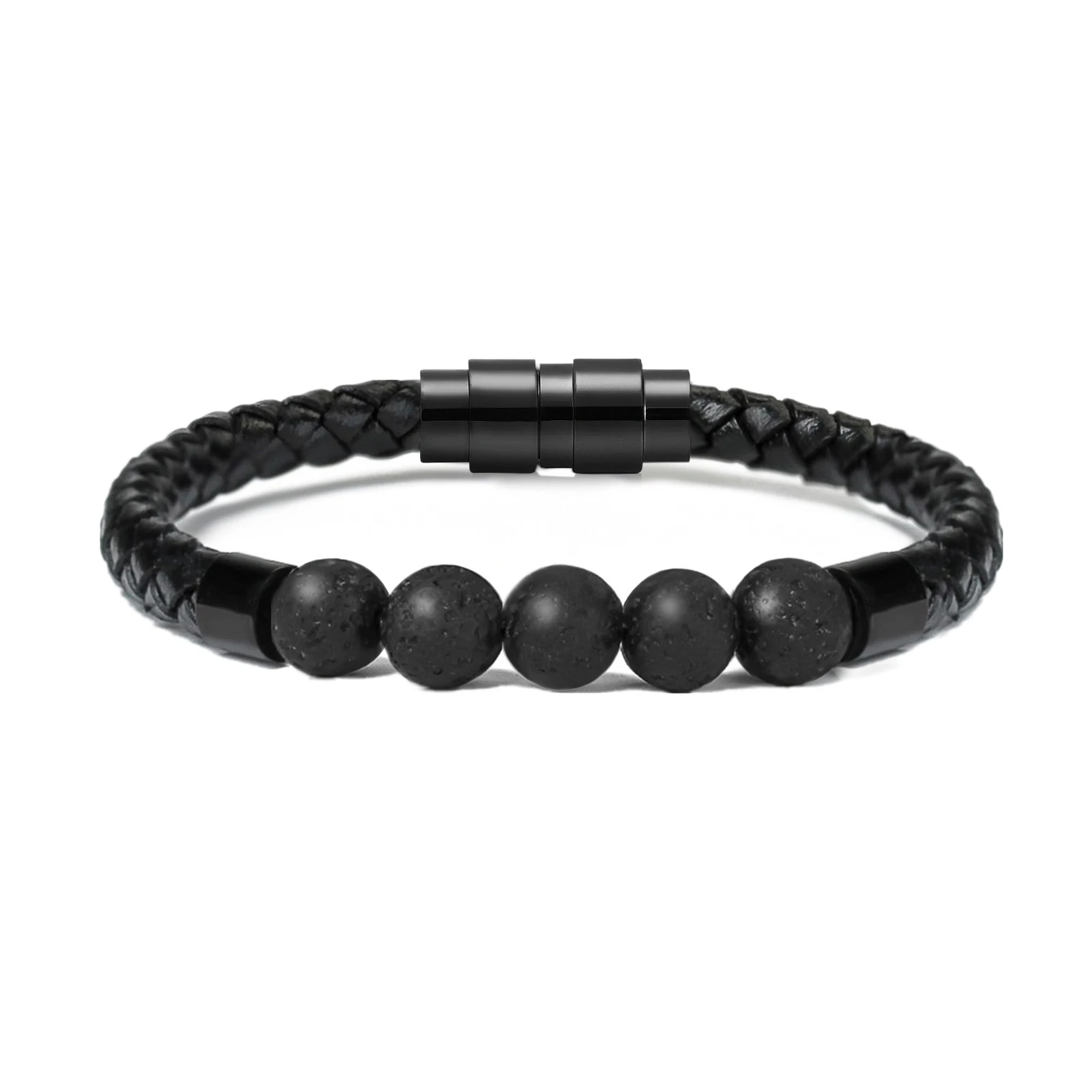 Cremation Jewelry Lava Stone Urn Bracelet for Ashes for Women Men Genuine Leather Memorial Bracelet for Human/Pet Ashes