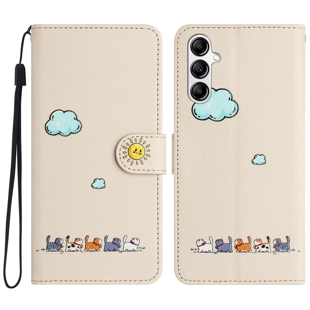 thumbnail image 1 of S24 Kawaii Cat Phone Case for Funda Samsung Galaxy S23 Ultra S24 S22 Plus S21 FE S20 Note 20 10 Cases Leather Wallet Flip Cover, 1 of 5