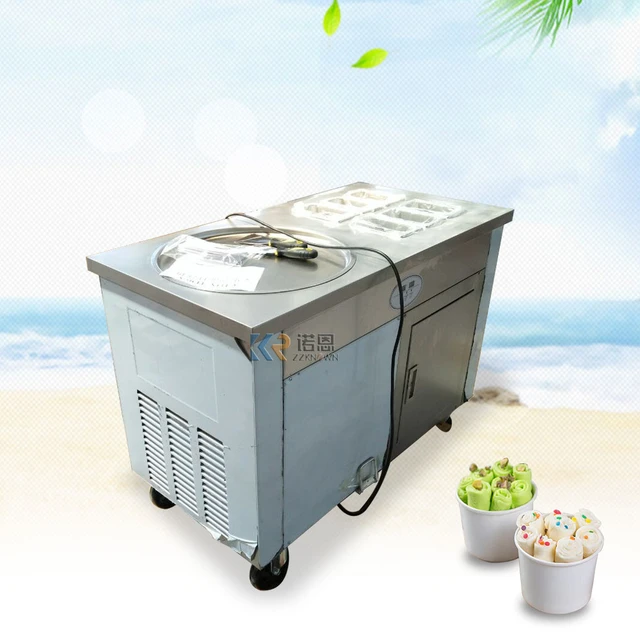 Fry Ice Cream Maker Commercial 304 Stainless Steel Thailand Single Pan  Yogurt Roller Machine - Fried Ice Machine - AliExpress