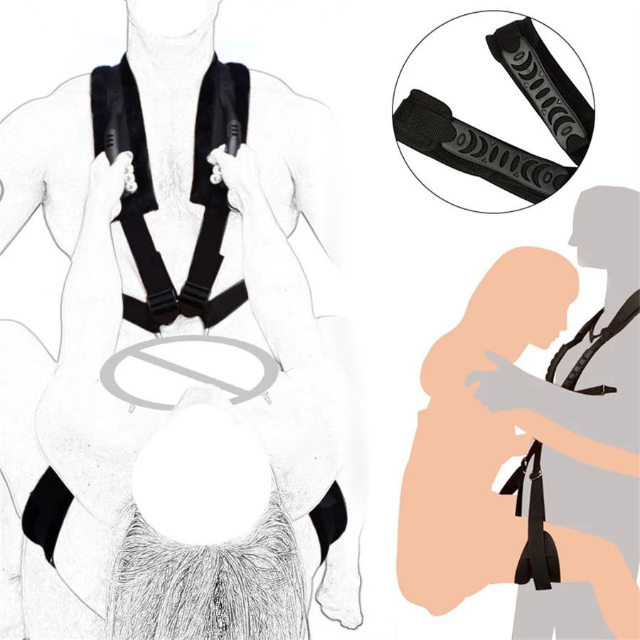 Erotic Sex Swing Double Back Shoulder Sex Swing Leg Spreader Rope Self Bandage Restraints Belt Harness Couples Adult Games