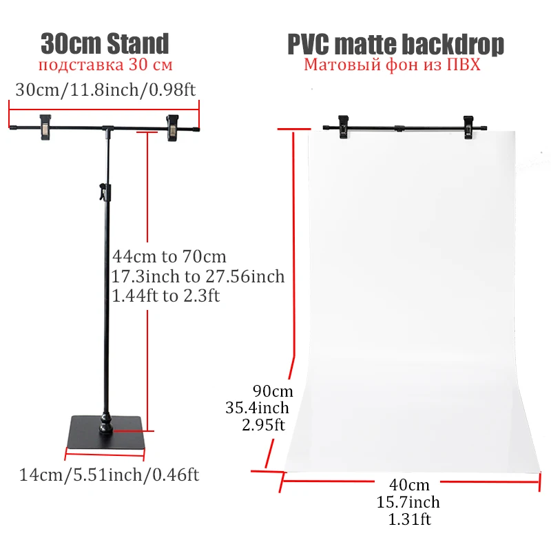 Bfollow-t Shape Backdrop Stand com Kit de Pvc Backdrop Fotografia Desktop Photo Shooting Props Studio Set - Image 5