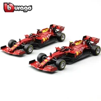 Bburago 1:43 Ferrari 2021 SF21 #55 Carlos Sain #16 F1 Formula Car Static Die Cast Vehicles Collectible Model Racing Car Toys 1
