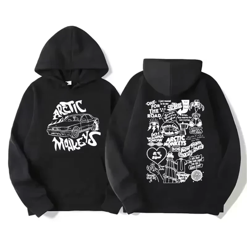 Vintage Rock Musik Album Print Herren Hoodie Hip Hop Street Style Oversized Retro Kapuzenpullover Oberteil – Detail 9