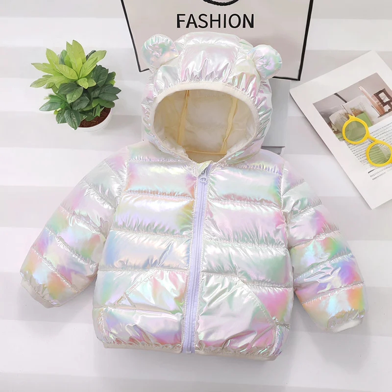جديد أطفال أسفل معاطف بنين بنات سميكة الدافئة سترة قطن الشتاء الخريف مقنعين ملابس خارجية ملونة ملابس الأطفال 2-6 سنوات