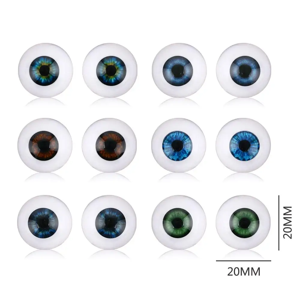 1Pair Realistic Dolls Eyes Half Round Hollow 20inch New Baby Eyeballs Blue Brown Black Kids Toy Accessories