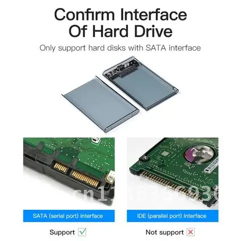 마이크로 B 모바일 하드 디스크 케이스, SATA 솔리드 스테이트 드라이브 박스, SSD HDD 외장, 투명 USB 3.0-USB 3.0, 6TB, 2.5 인치