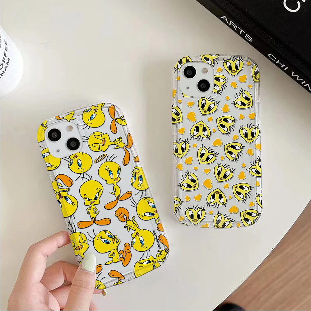 Cartoon Tweetys Bird Airbag Anti-Fall Clear Phone Case