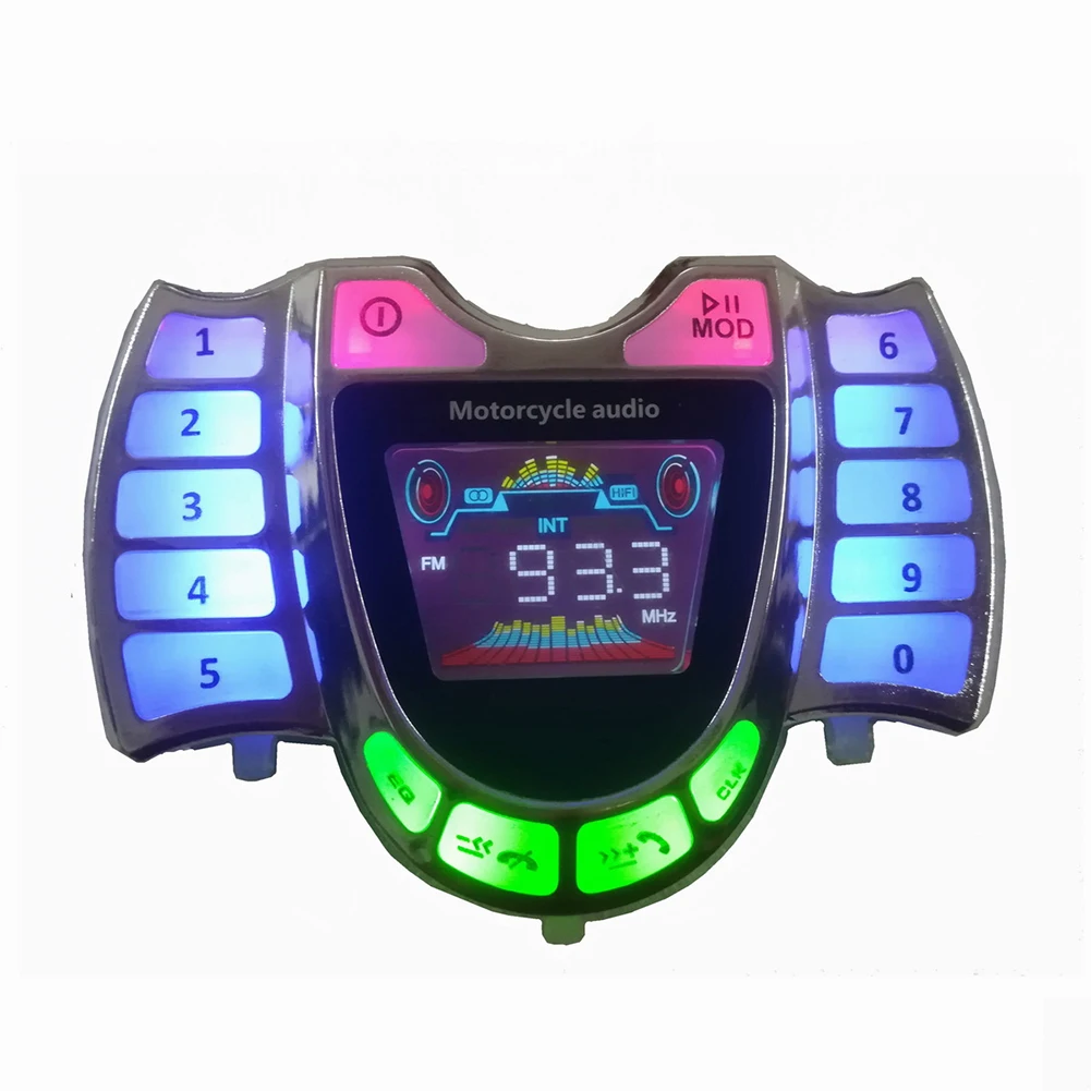 HY-008 Motorcycle Bluetooth-compatible Speaker Audio System with Mic TF AUX FM Radio USB