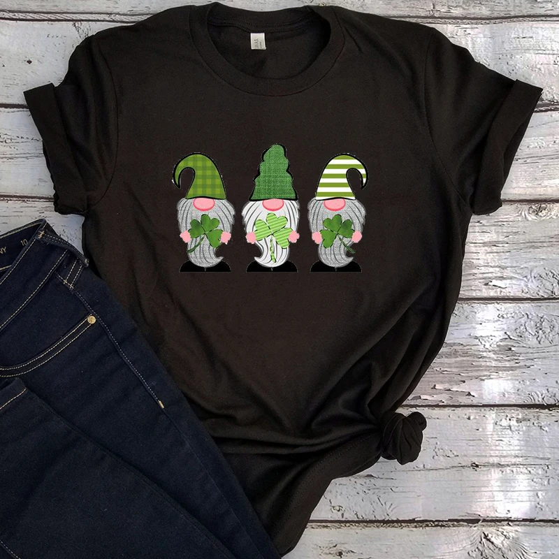 

St Patricks Day Gnome Shirt Men 2022 New Graphic Tees Girls Gnome Tshirt Shamrock Fashion Clothing Cartoon Top Aesthetic XL