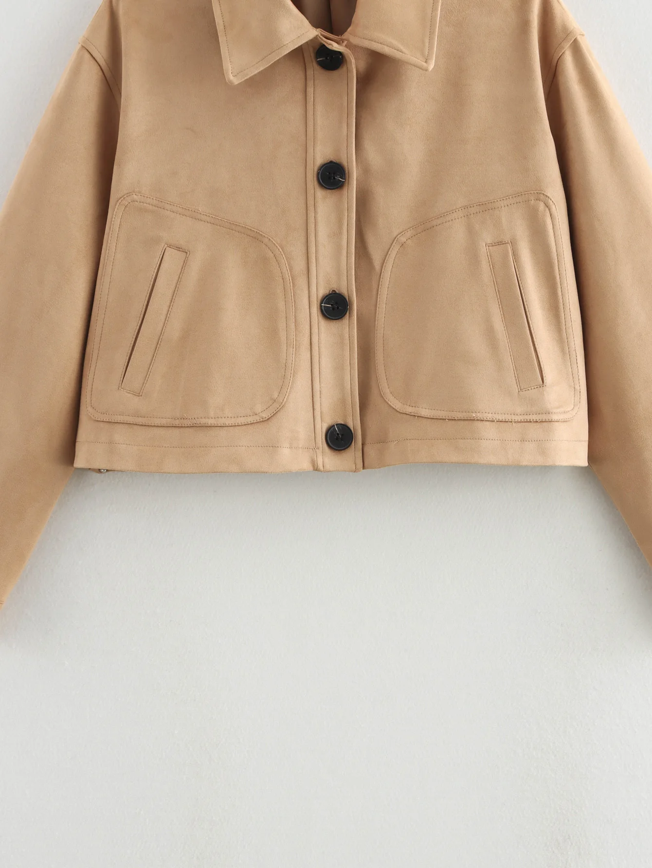 Jackets Coat Women's Outwear Khaki Cropped Clothes Elegant With Button Long Sleeve Tops inszart Streetwear Woman Fashion Jacket