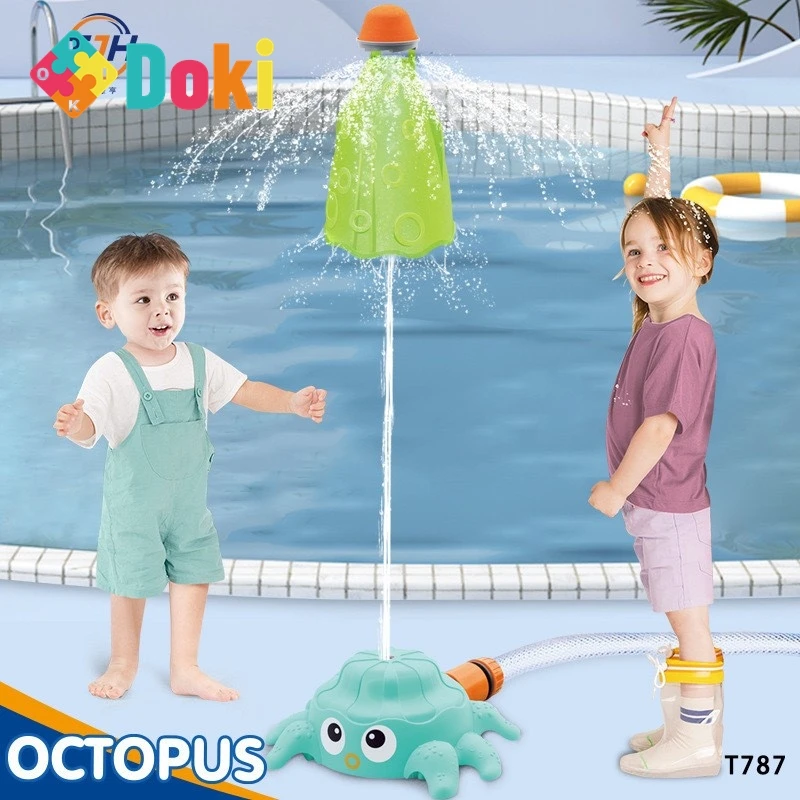 Inflatable Water Mat Doki Toy Outdoor Water Playing Toy Rotating Flying Octopus Sprinkler Summer Outdoor Sports Grassland