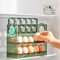 Auto Flip Egg Organizer, 3-Tier Egg Holder Storage 30 Count, Egg Storage Container For Refrigerator Side Door Or Countertop 2
