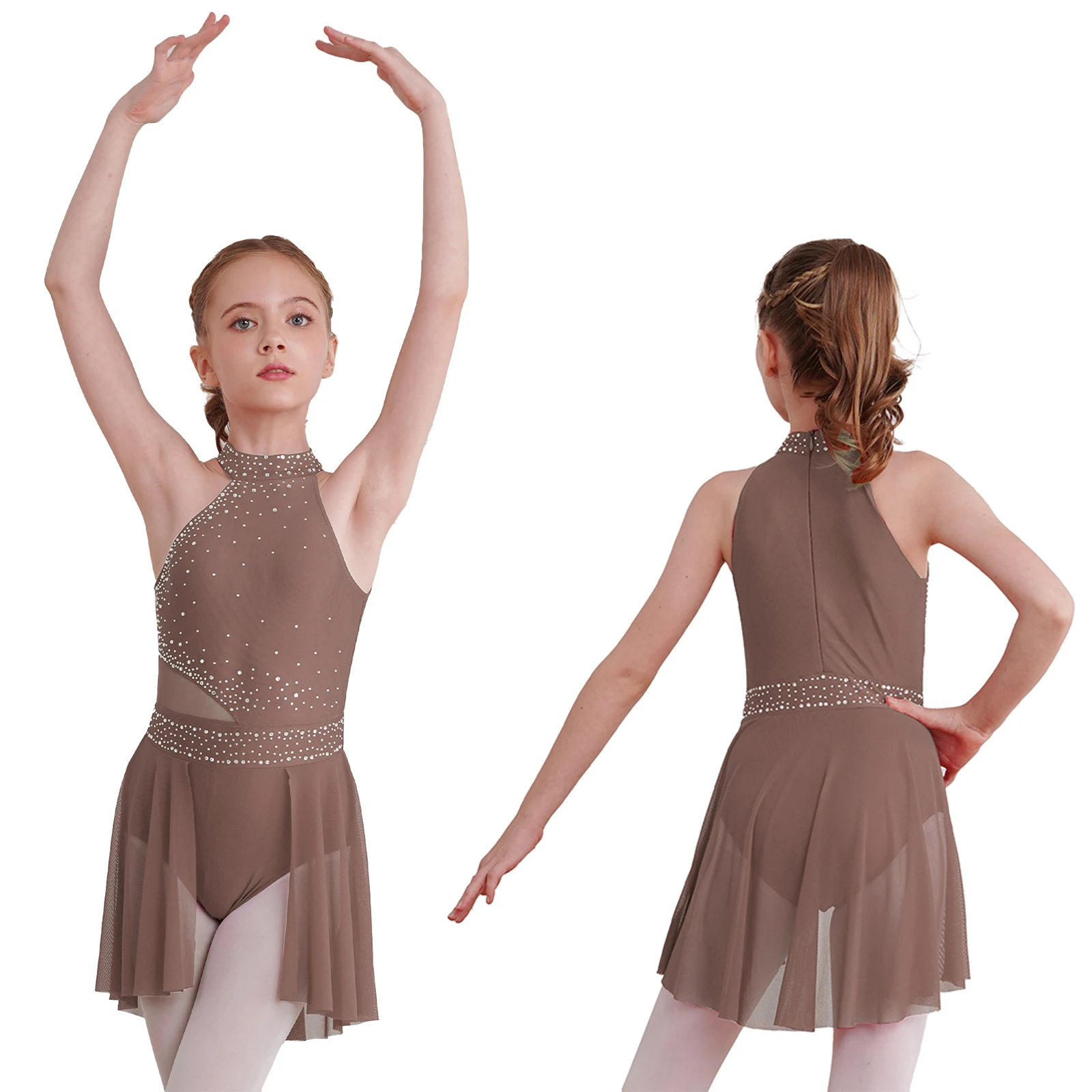 HOZIY Body per ragazze balletto ginnastica senza maniche