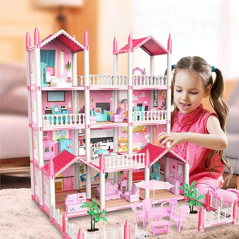 Princess Big Villa DIY Dollhouse Doll House Castle DIY Dollhouse Assembled  Set Pretend Play Toys Birthday Gifts - AliExpress