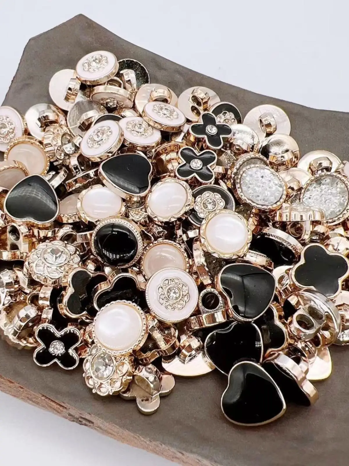 진주 단추 여성용 장 소형 셔츠 스웨터 가디건 라운드 모양 다용도 탑 매칭 의류 홈 패브릭