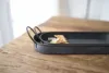 30.5cm oval antique vintage iron bread tray cake tray plate with handle 5