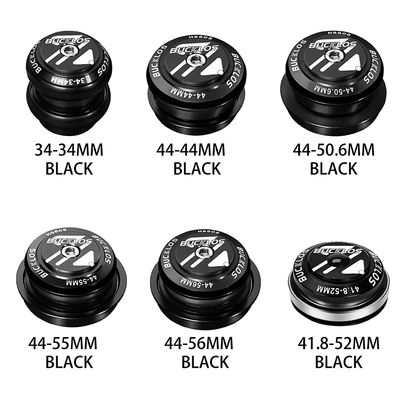 Bicycle Headset BUCKLOS 34-34/44-44/44-50.6/44-55/44-56 for Straight/Tapered Tube 1-1/8" Road MTB