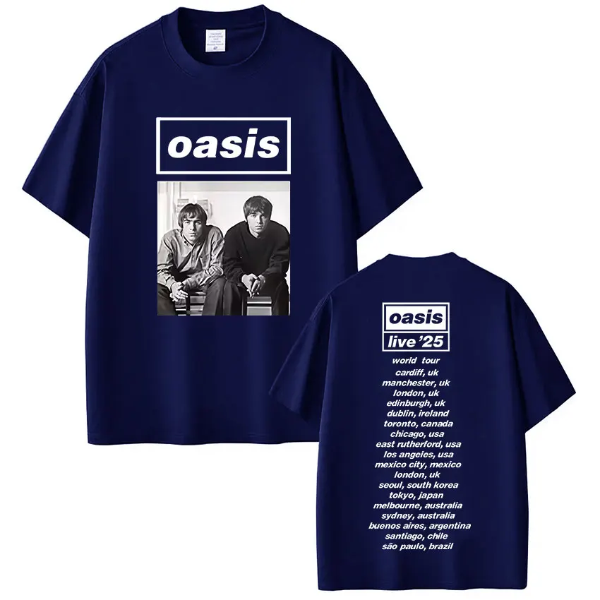 Britain Rock Band O-Oasis Live 25 Tour T Shirt Men Women Clothing