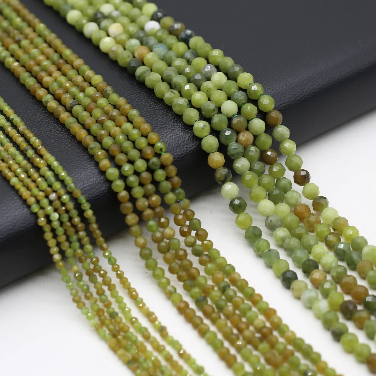 

Natural Stone Beads Canadian Jade Round Faceted Beads For Jewelry Making DIY Necklace Bracelet Earrings Accessory