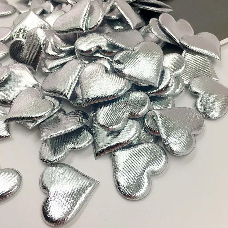 Glitter 100 Pcs/Bag Silver Heart Shape Rose Petals for Wedding Flower Girls Home Decor Petals Bridal Prom bruiloft accessoires