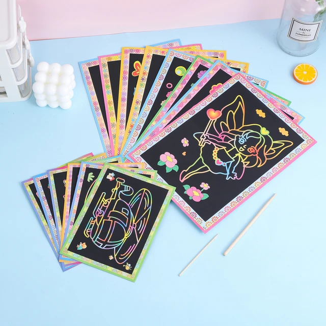 Magic Rainbow Color Scratch Paper Note Books Kids Diy Drawing Toys 26x19cm  Scraping Painting Paper Creative Educational Toys - Drawing Toys -  AliExpress