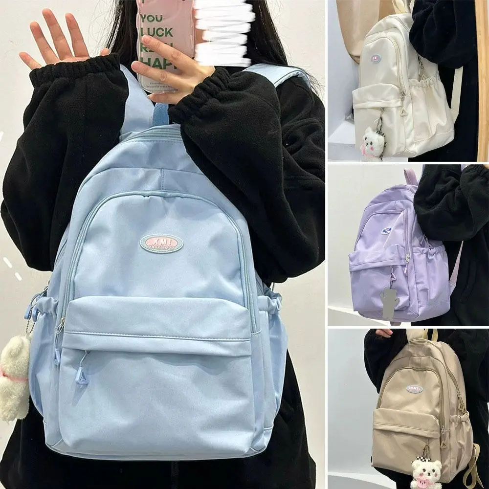 Simple Large Capacity Backpack High School Book bag Waterproof Nylon Travel Knapsacks Student Schoolbags for Teenager Boys Girls 5