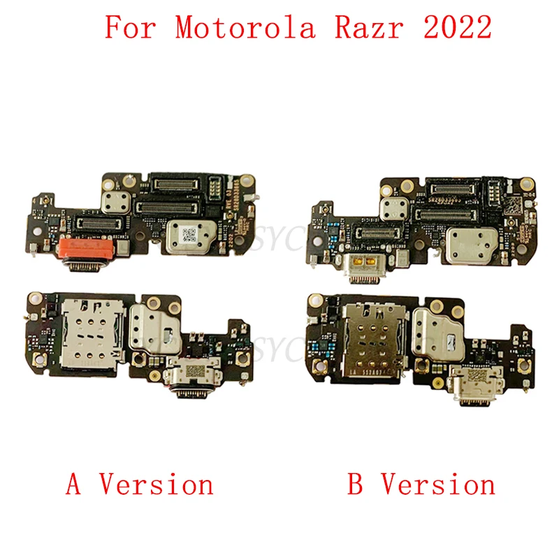 

USB-коннектор для зарядки платы гибкий кабель для Motorola Razr 2022 с Sim-кардридером запасные части