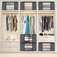 3pc Set Spacious Fabric Organizer Bins - Easy Fold & Store - Versatile for Bedroom, Closet, Clothing & Dorm 1