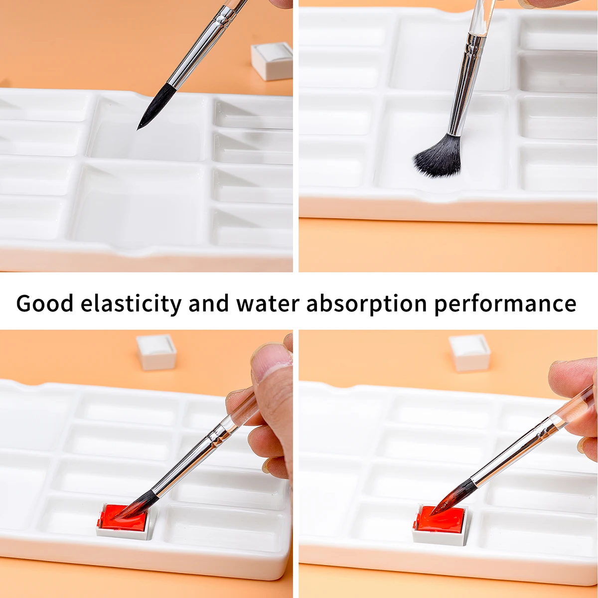 Paint Brush 6 Pcs Watercolor Brush Set Transparent Pen Holder Nylon Hair Paint Brush Pen For Drawing Painting Round Pointed Art Supplies