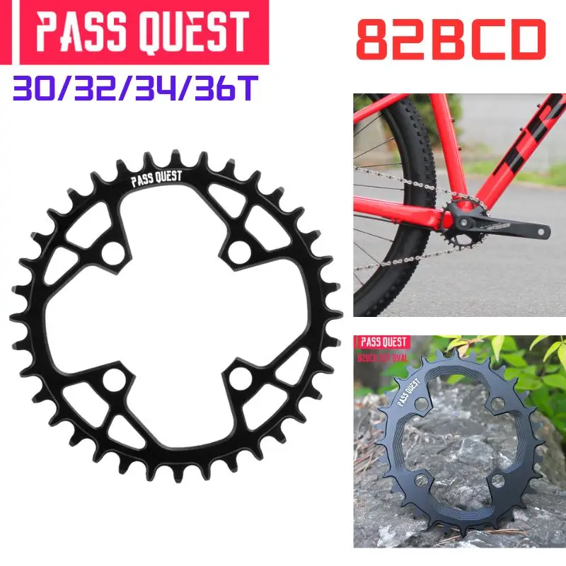 

Pass Quest 82BCD MTB Bike Chainring Round/Oval 30T 32T 34T 36T Narrow Wide Chainwheel for FSA Alpha Drive Marlin 7 Bicycle Crank