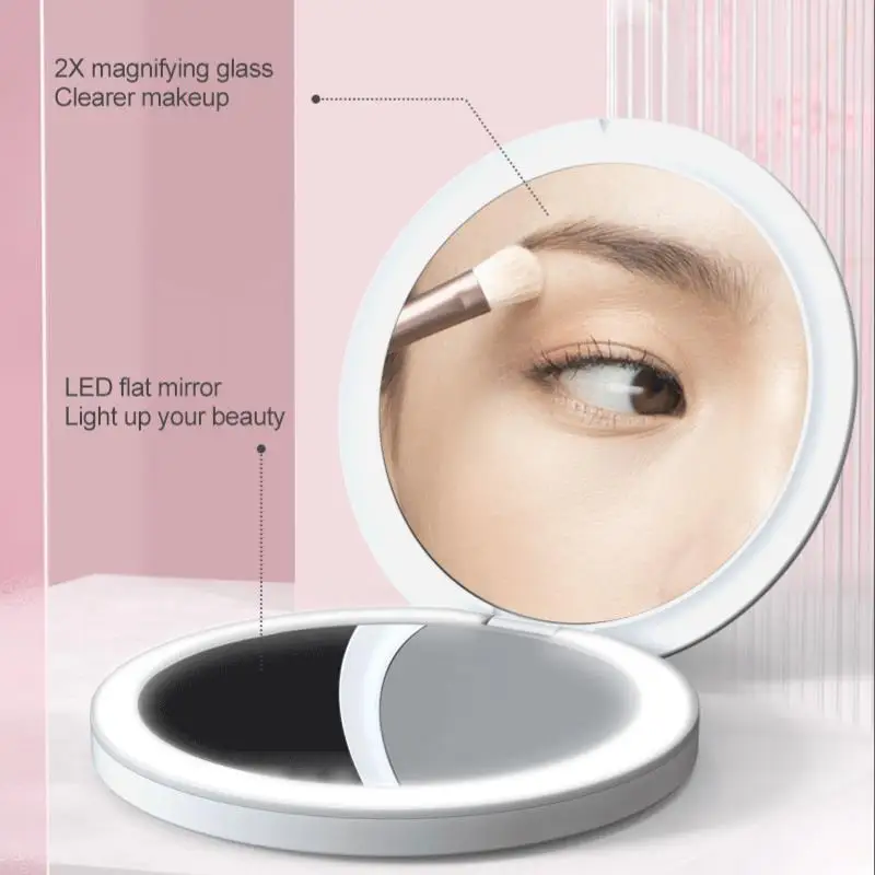 LED 조명이 있는 휴대용 메이크업 거울, 공장 맞춤형 로고