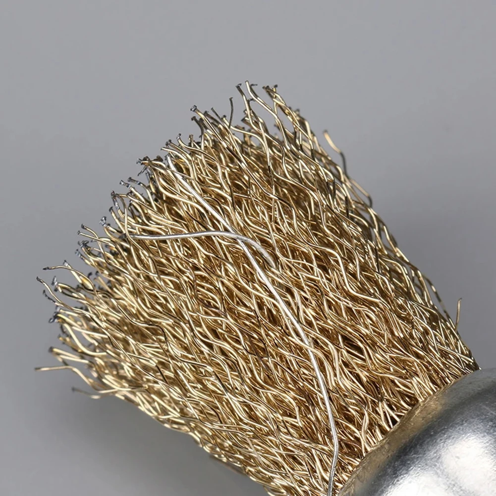 Wire brush stainless steel wire brush 5Pcs 6mm Shank Copper Plating Stainless Steel Wire Wheel Brushes