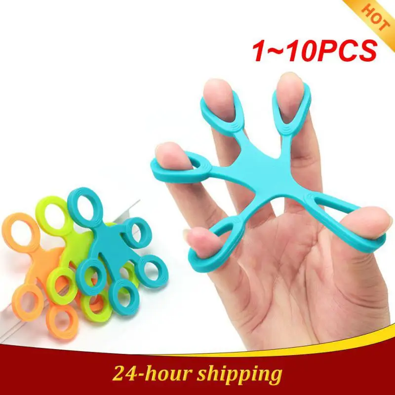 

1~10PCS Finger Grip Silicone Ring Exerciser Antistress Resistance Band Fitness Stretcher 3 Levels Finger Sensory Toy for Autism