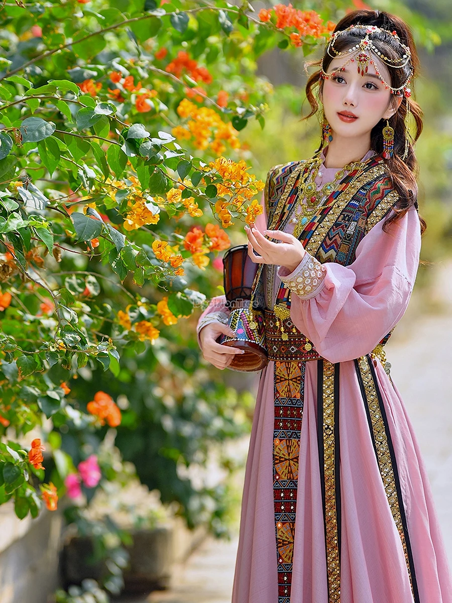 

2024 chinese ancient princess national costume set embroidery han elements elegant new exotic palace photography clothing t001