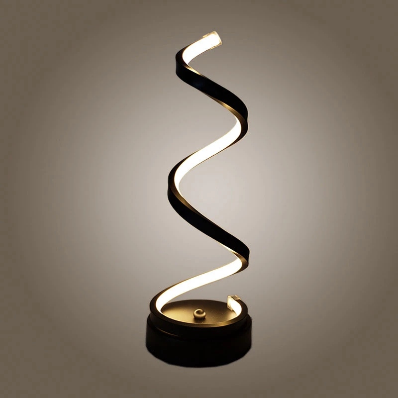 Moderne LED Spiral Tisch Licht weiß warmes Licht Wohnzimmer Acryl Metall  Augenschutz Lesung Lernpult Nachttisch lampe - AliExpress