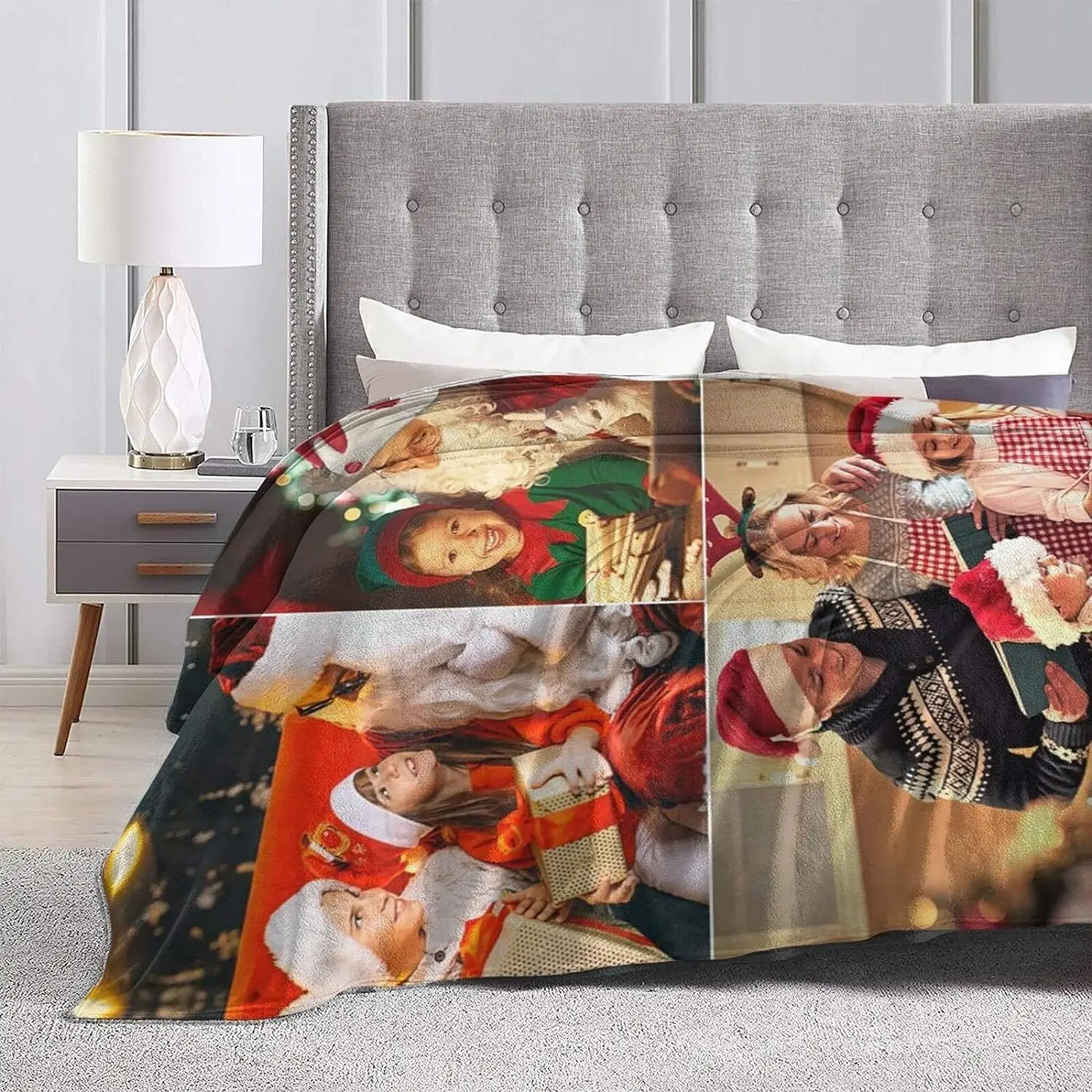 Customized Blanket with Photo Text Customized Blanket Adult Children's Birthday Christmas Halloween Personalized Flannel Blanket 2