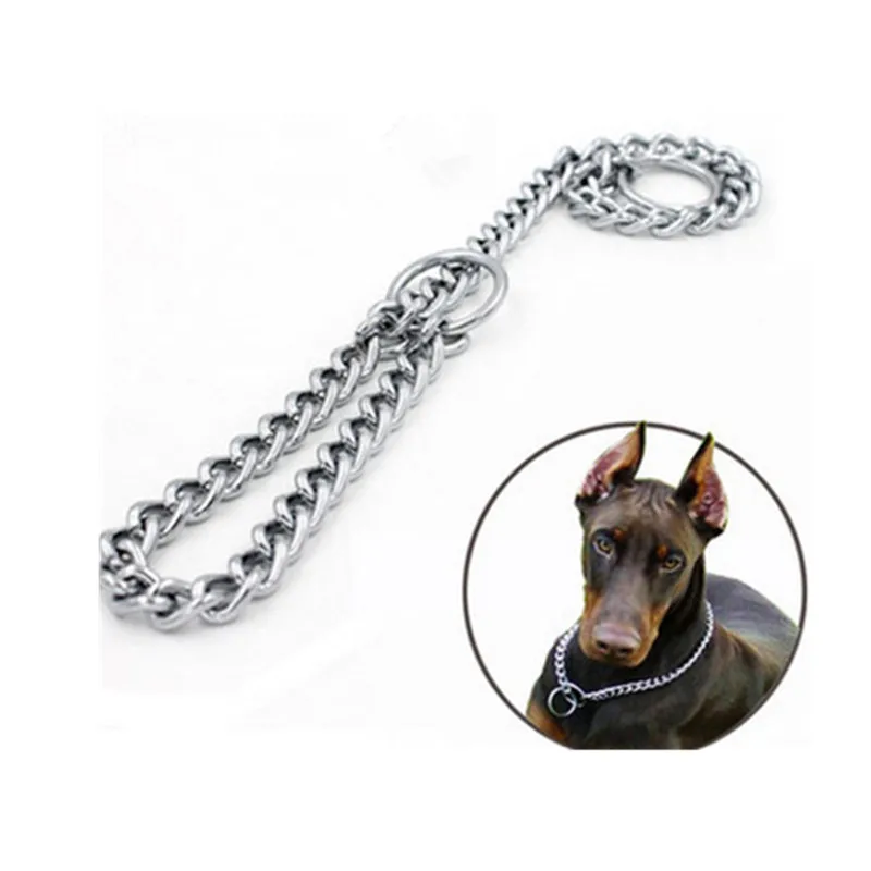 1PC Fashion Stainless Steel Chain Dog Collar Metal Adjustable Double