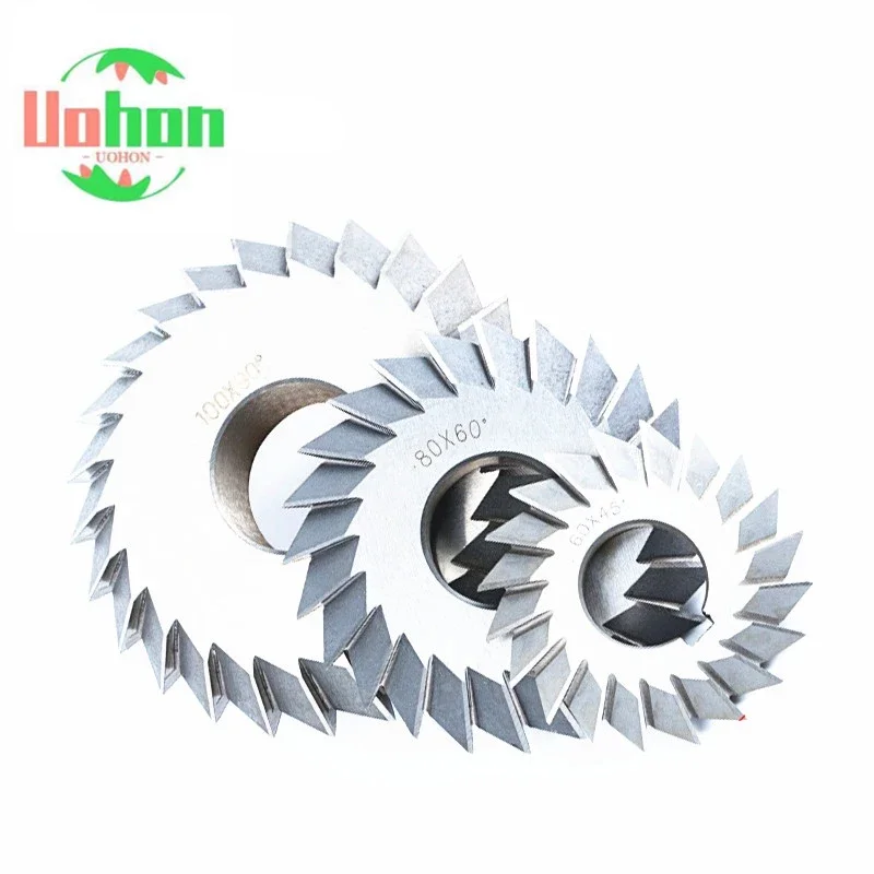 

HSS end mills white steel V - double angle milling cutter 30 / 45 / 90 / 60 degree 60mm - 100mm helical gear for cnc machine