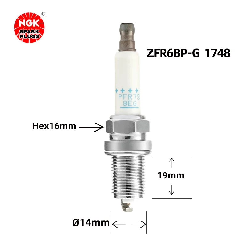 NGK Dual Platinum Spark plug PFR7S8EG 1675 Suitable for Au1di A4LQ3Q5A6L Magotan OE 101905631H