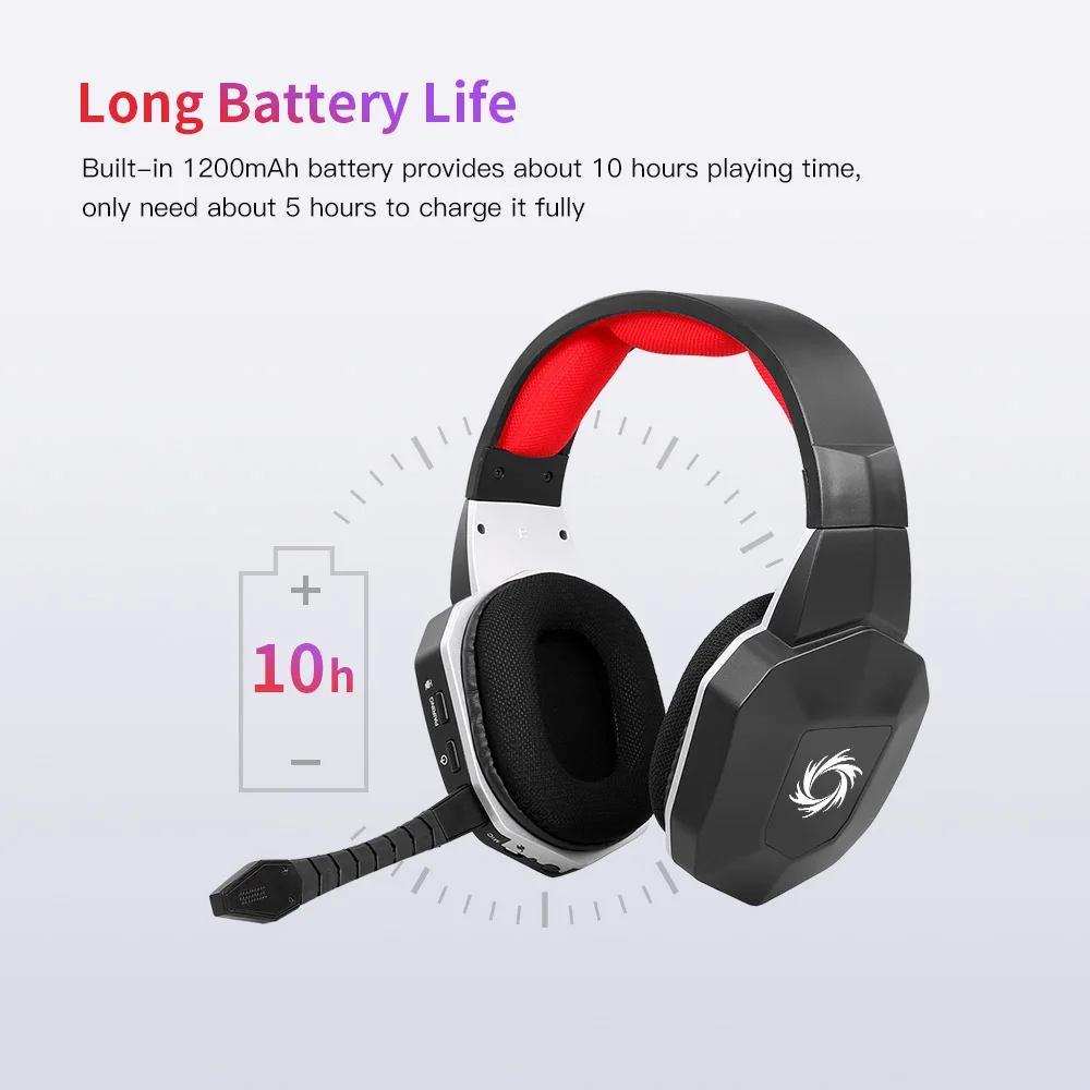 Wireless Headset HW-N9M 2.4G Virtual 7.1 Surround Sound Removable Microphone PS4/PS5/PC/Switch/MAC/Phone wireless headphones